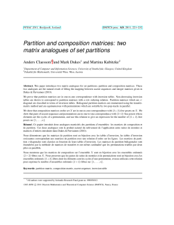 Partition and composition matrices: two matrix analogues of set