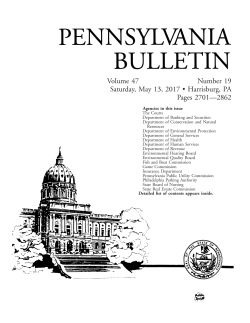 Entire Bulletin - Pennsylvania Bulletin