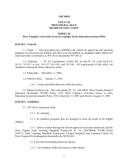 DRAFT TWO of RULES - West Virginia Department of Education