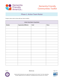 Action Team Roster - Dementia Friendly America