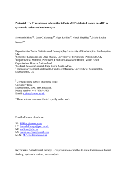 Postnatal HIV Transmission in breastfed infants of HIV