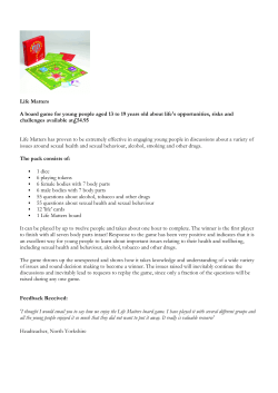 Life Matters A board game for young people aged