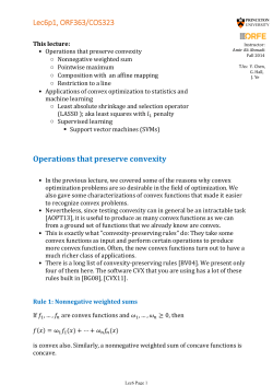 Operations that preserve convexity Lec6p1, ORF363/COS323