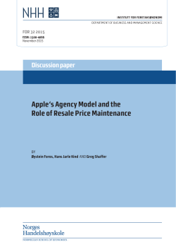 Discus Apple`s Agency Model and the Role of Resale Price