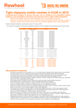 Tight oligopoly mobile markets in EU28 in 2015