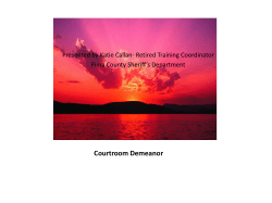 Courtroom Demeanor - Arizona APCO/NENA