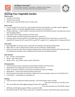 Starting Your Vegetable Garden - Oregon State University Extension