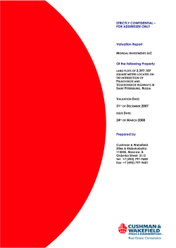 FOR ADDRESSEE ONLY Valuation Report Of the following Property