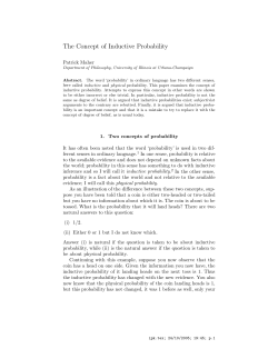 The Concept of Inductive Probability
