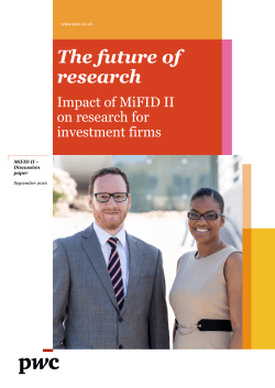 Impact of MiFID II on research for investment firms