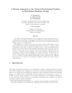 A Formal Approach to the Vertical Partitioning Problem in Distributed