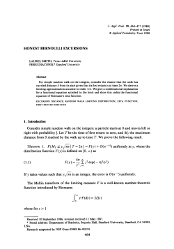 honest bernoulli excursions - Department of Statistics