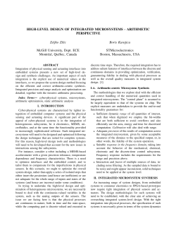 HIGH-LEVEL DESIGN OF INTEGRATED MICROSYSTEMS