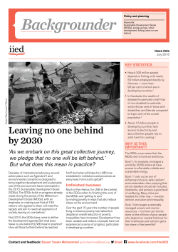 Backgrounder - iied iied - International Institute for Environment and