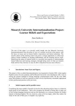 Learner Beliefs and Expectations