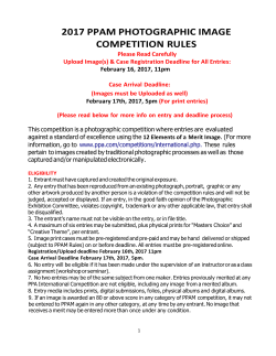 2017 PPAM PHOTOGRAPHIC IMAGE COMPETITION RULES