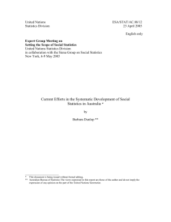 United Nations Expert Group Meeting on Setting the Scope of Social