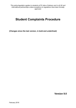 Student Complaints Procedure