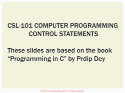 Control Statements in `C`