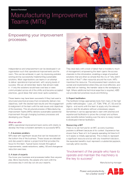 Manufacturing Improvement Teams (MITs)