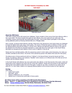 US FIRST Robotics Competition for 2006 "AIM HIGH" "AIM HIGH