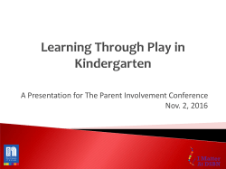 Learning Through Play in Kindergarten