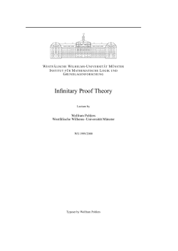 Infinitary Proof Theory