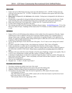 12U Rules - Harleysville Girls Softball