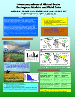 Intercomparison of Global Scale Ecological Models and Field Data