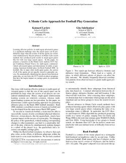 A Monte Carlo Approach for Football Play Generation