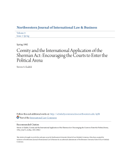 Comity and the International Application of the Sherman Act