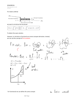 For elastic solid bar we want to minimize the functional To obtain the