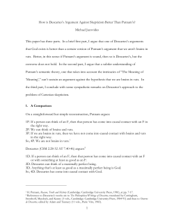 How is Descartes`s Argument Against