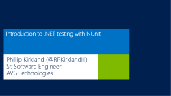 Introduction to .NET testing with NUnit