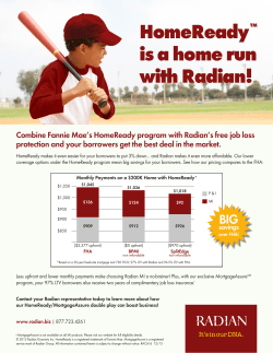 HomeReady is a home run with Radian!