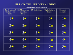 Directions for playing “Bet on the European Union”