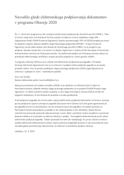 Navodilo glede elektronskega podpisovanja dokumentov v