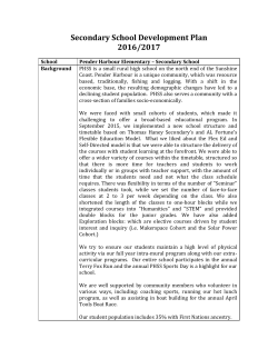 Secondary School Development Plan 2016/2017