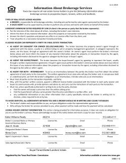 Information About Brokerage Services