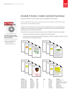 Acrobat X Action: Create Comment Summary