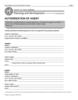 authorization of agent - Santa Barbara County Planning and