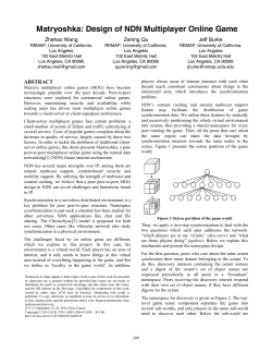 Matryoshka: Design of NDN Multiplayer Online Game Zhehao Wang