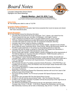 Key Actions from the December 23, 2008 Called Meeting