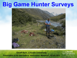 Jeff Kerr`s Big Game Hunter Survey Presentation
