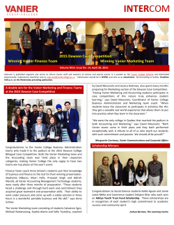 2015 Dawson Case Competition Winning Vanier Finance Team