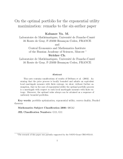 On the optimal portfolio for the exponential utility maximization