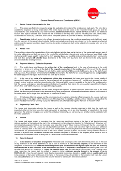 General Rental Terms and Conditions