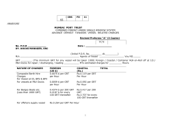PDR for advance deposit towards vessels
