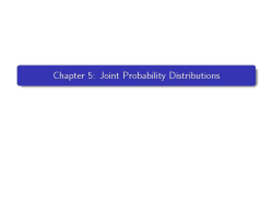 Chapter 5: Joint Probability Distributions