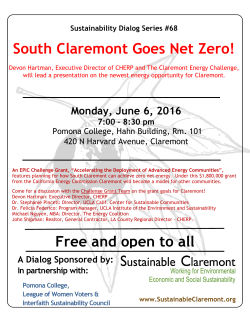 South Claremont Goes Net Zero! Free and open to all
